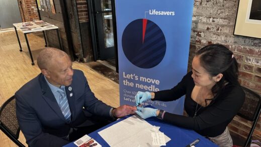 Mayor John W. Ewing, Jr. Visits NCBB at Millwork Commons During Blood Typing Event